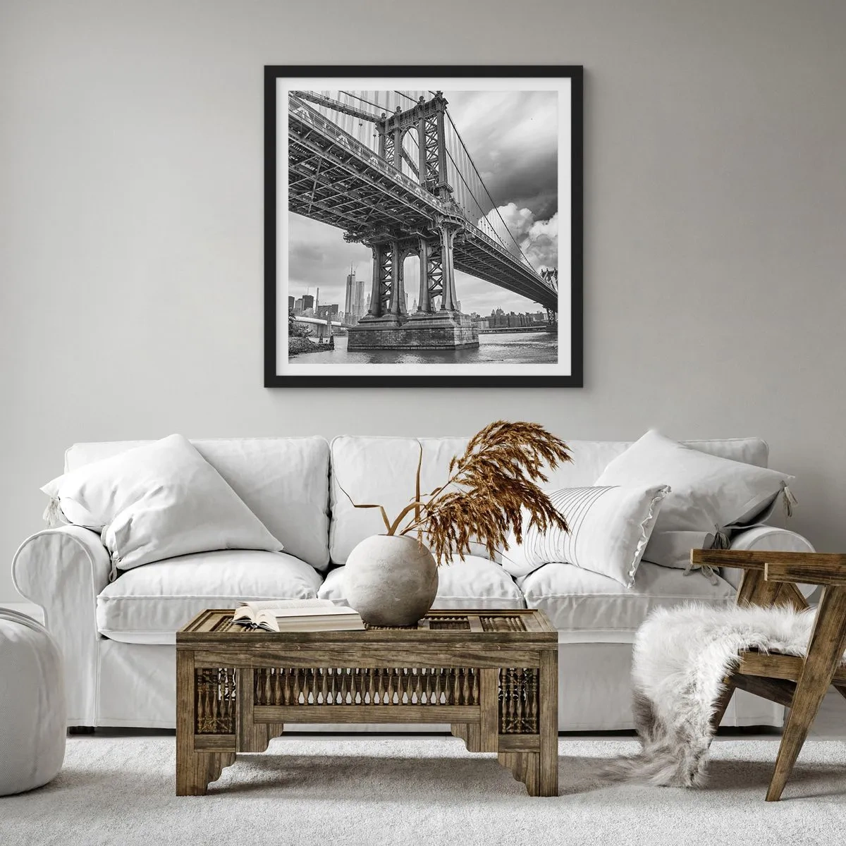 Poster in einem schwarzem Rahmen - Ins Herz der Stadt - 60x60 cm