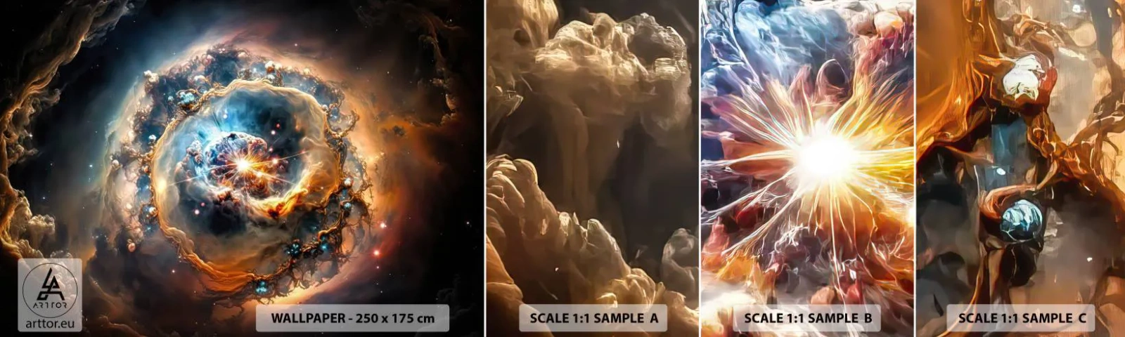 Fototapetenmuster Standard Eco - Anfang - Universum, Kosmos, Galaxis - 100x30 cm