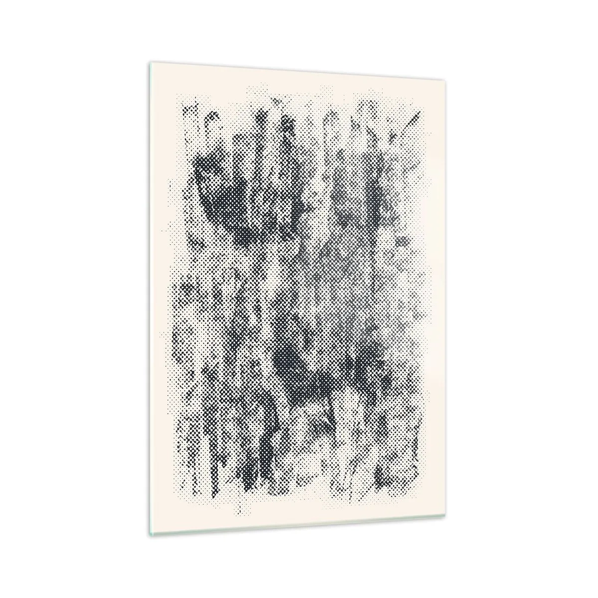 Glasbild - Bild auf glas - Schwarz-Weiß-Abstraktion mit Unschärfeeffekt - 50x70cm - Nebelige Komposition - Moderne Wanddekoration für Wohnzimmer und Schlafzimmer ARTTOR
