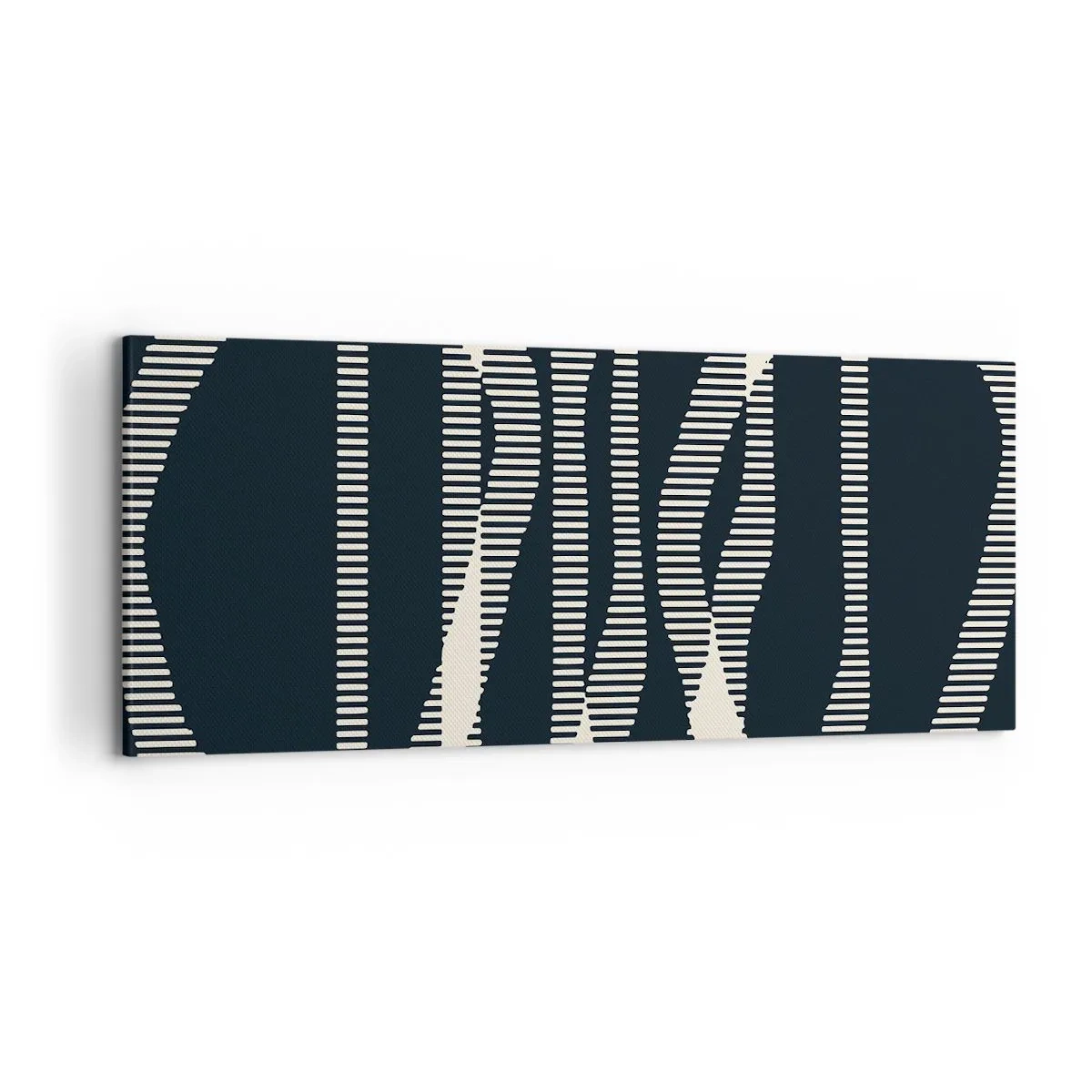 Bild auf Leinwand - Leinwandbild - Geometrische Linien in hellen Farbtönen auf dunklem Hintergrund - 120x50cm - Ein Versuch, die Dunkelheit zu durchbrechen - Moderne Wanddekoration für Wohnzimmer und Schlafzimmer ARTTOR