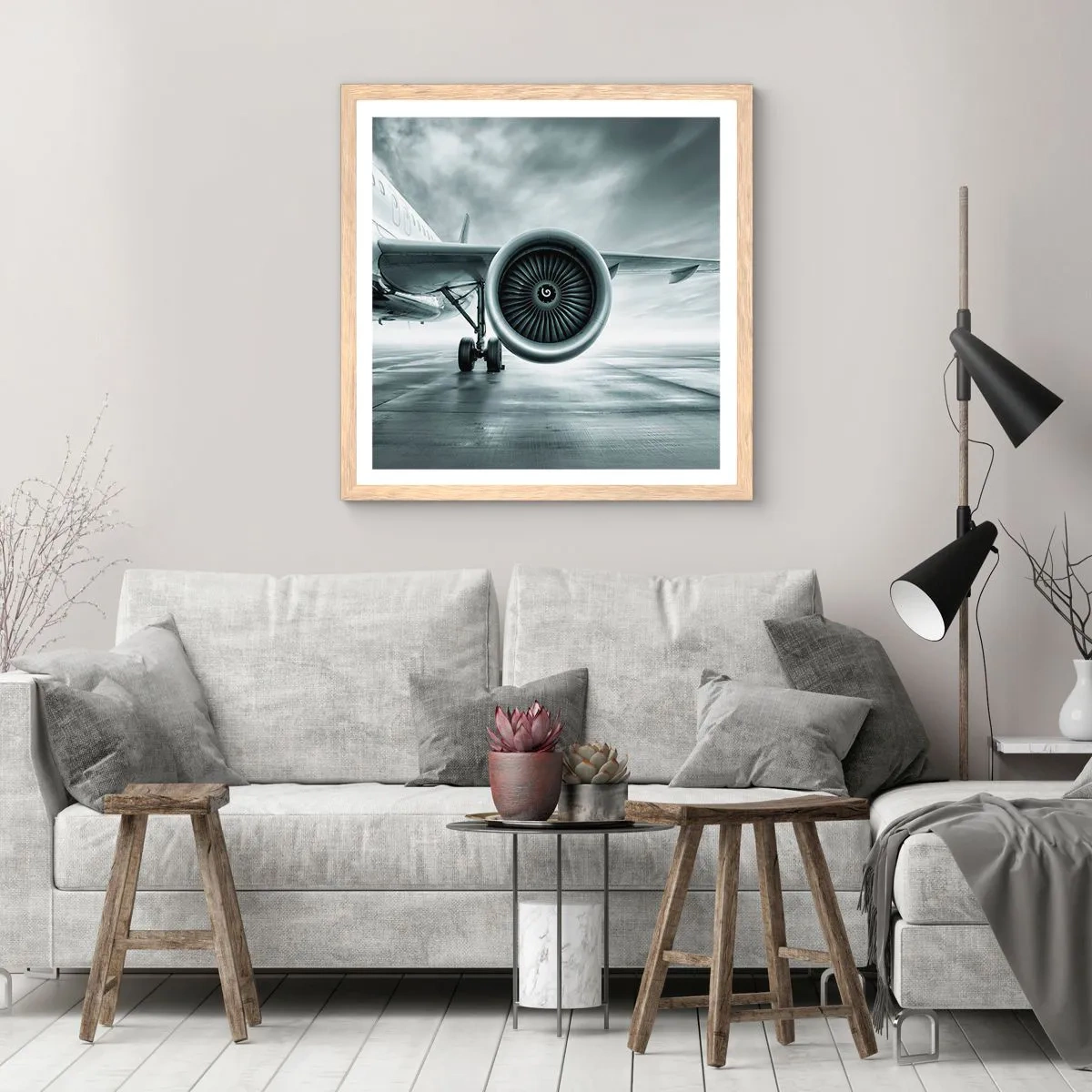 Poster in einem Rahmen aus heller Eiche - Die Macht ist da! - 50x50 cm