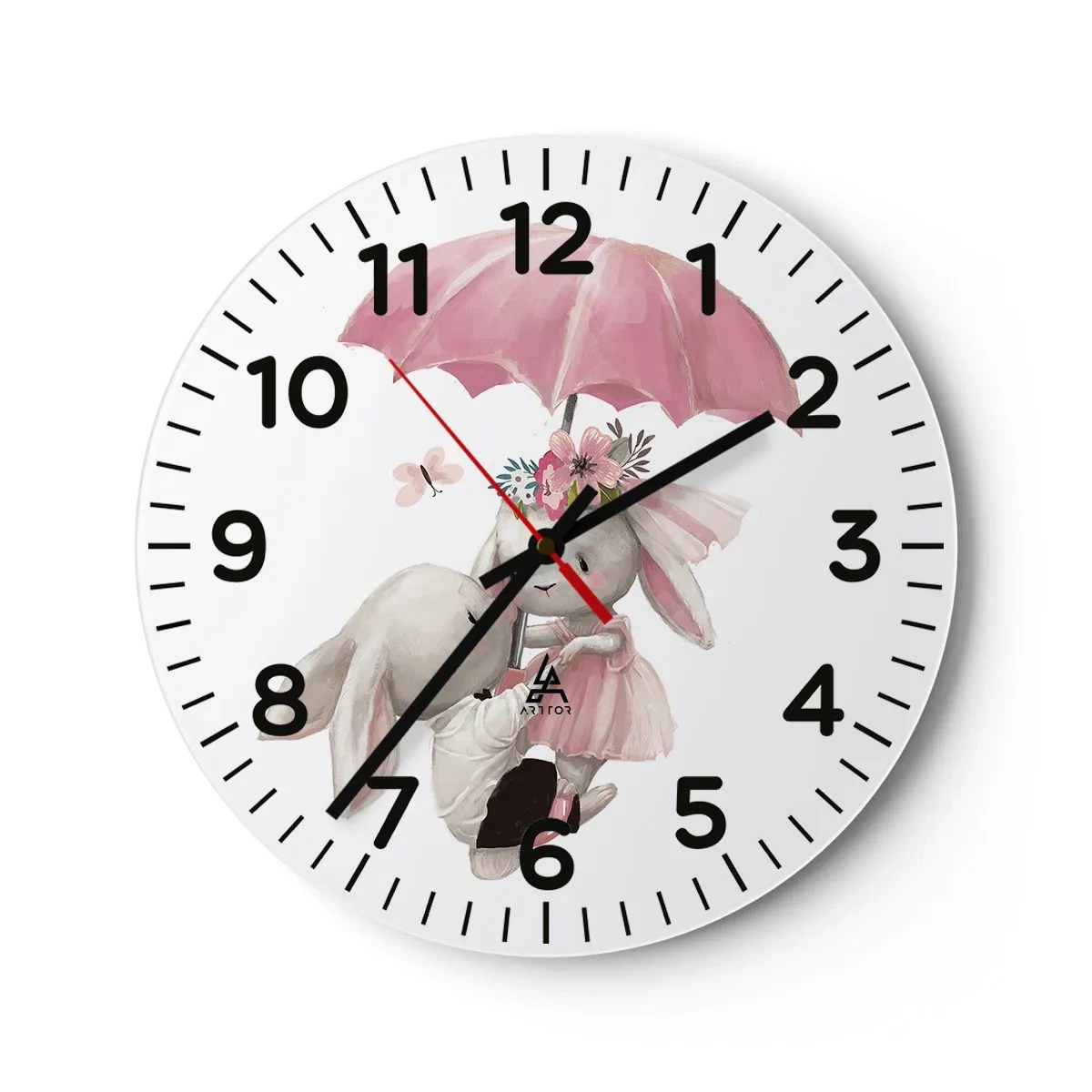 Wanduhr - Glasuhr - Das ist eben Liebe - 40x40 cm