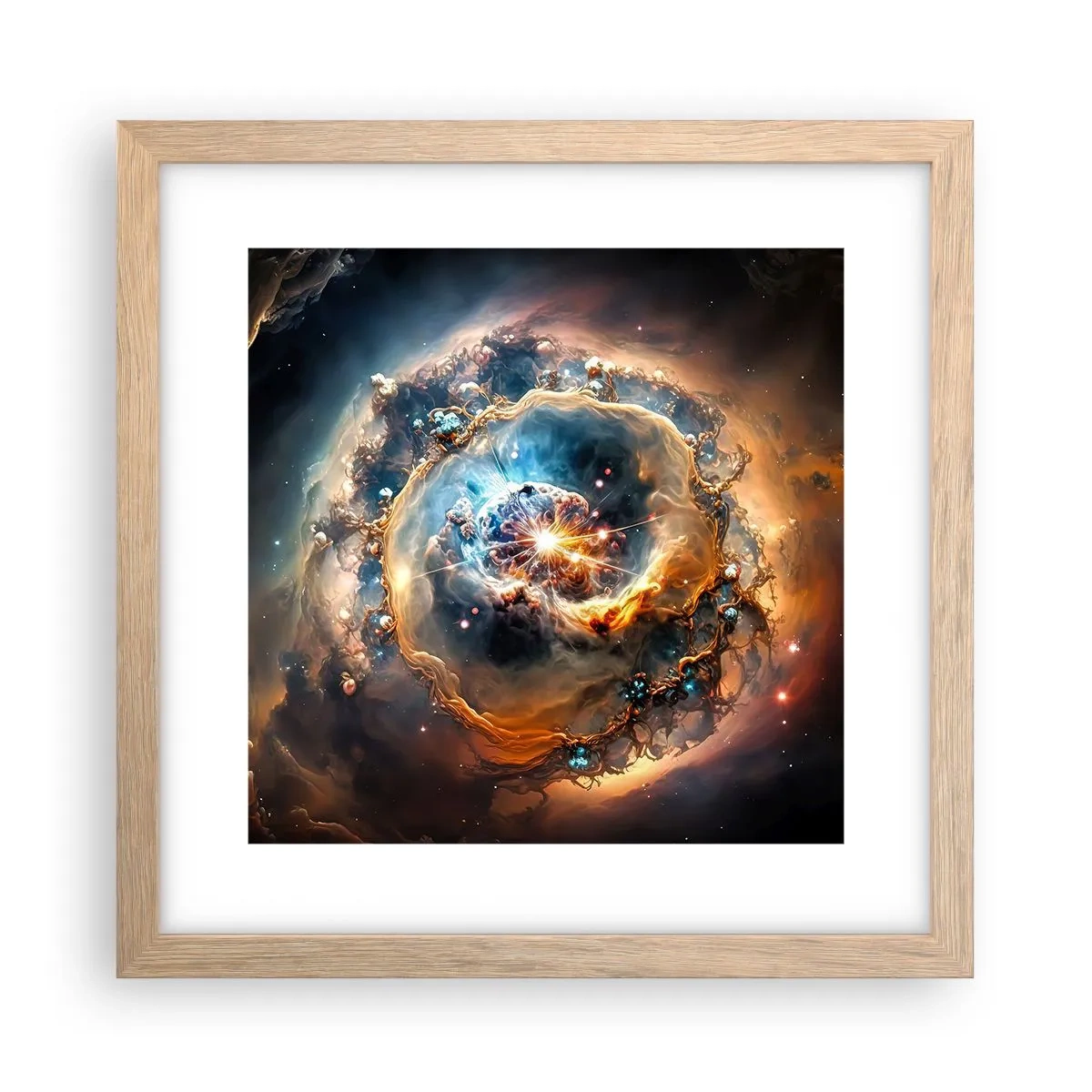 Poster in einem Rahmen aus heller Eiche - Anfang - 30x30 cm