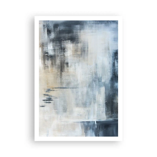Poster - Hinter dem blauen Vorhang - 70x100 cm