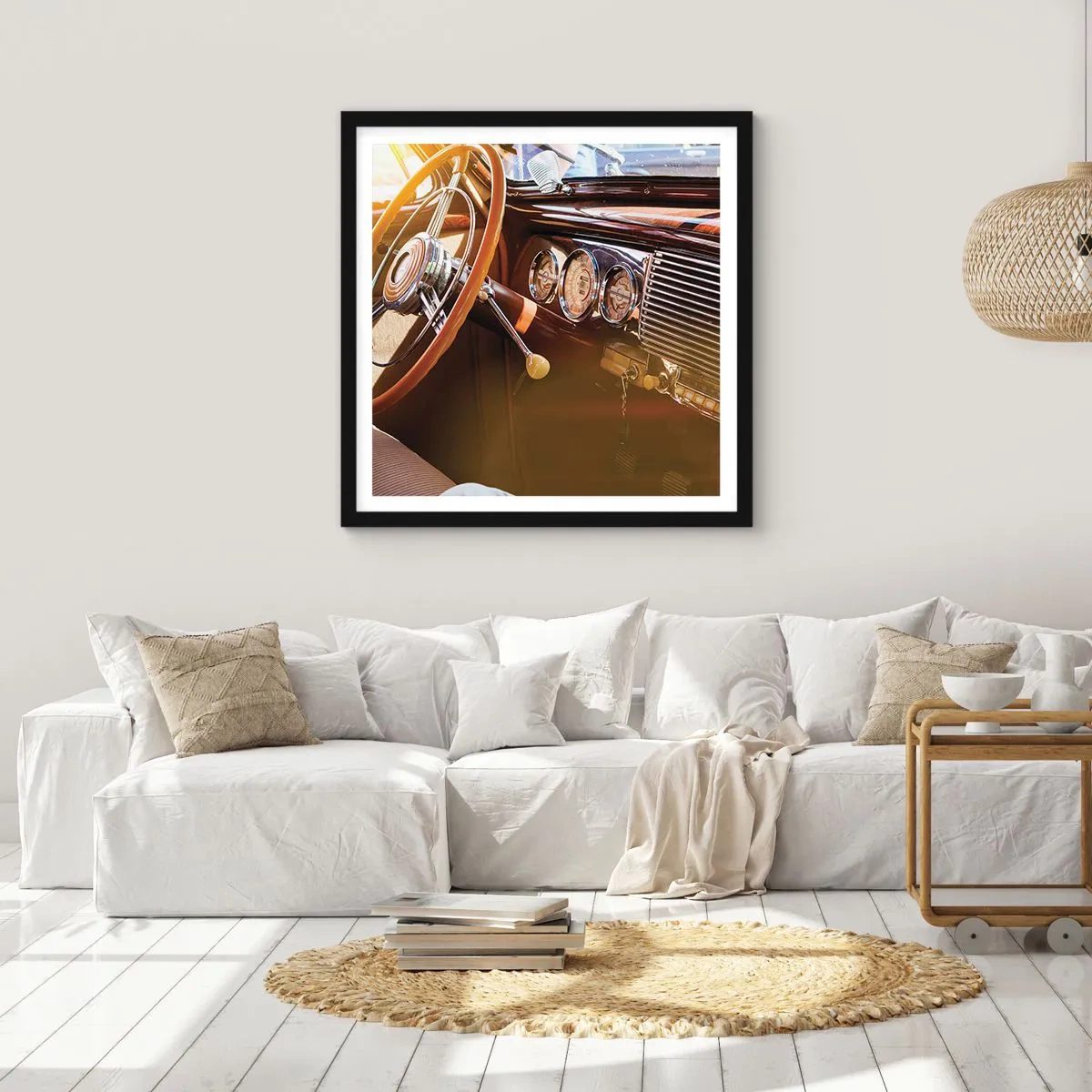 Poster in einem schwarzem Rahmen - Ein Hauch von Luxus aus der Vergangenheit - 50x50 cm