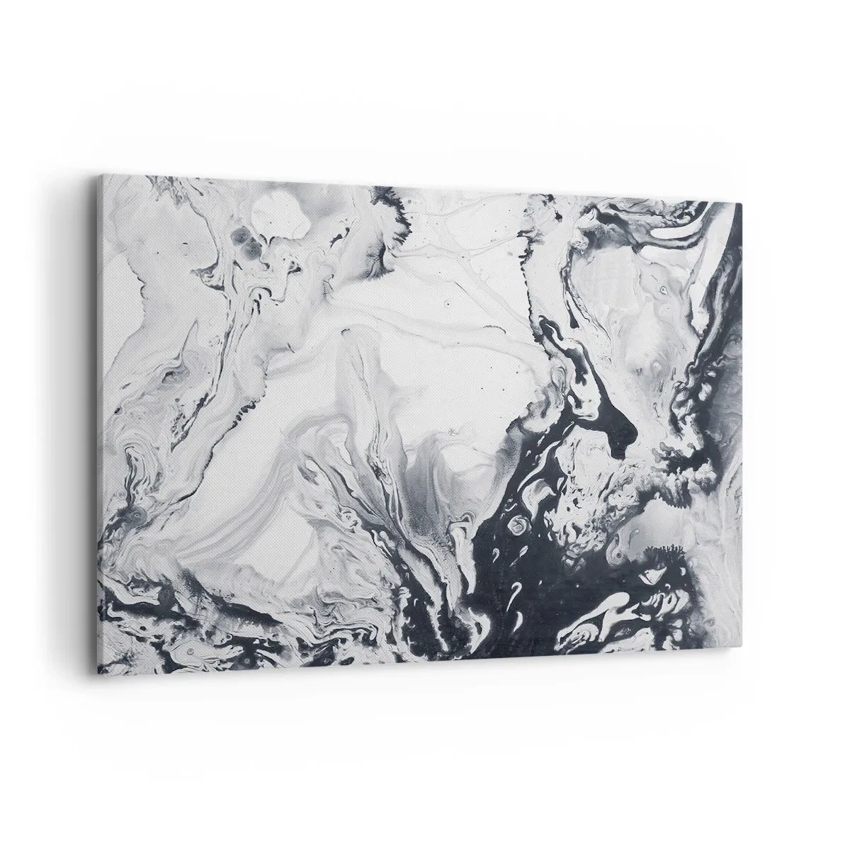 Bild auf Leinwand - Leinwandbild - Monochromes abstraktes Muster mit Marmoreffekt - 120x80cm - Das Innere der Erde - Moderne Wanddekoration für Wohnzimmer und Schlafzimmer ARTTOR