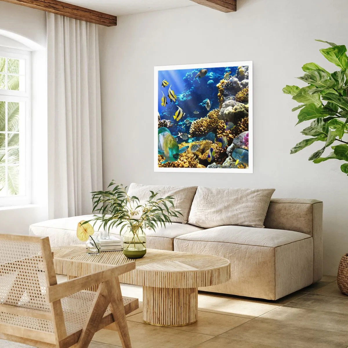 Poster - Viel Verkehr auf dem Ferienweg - 40x40 cm