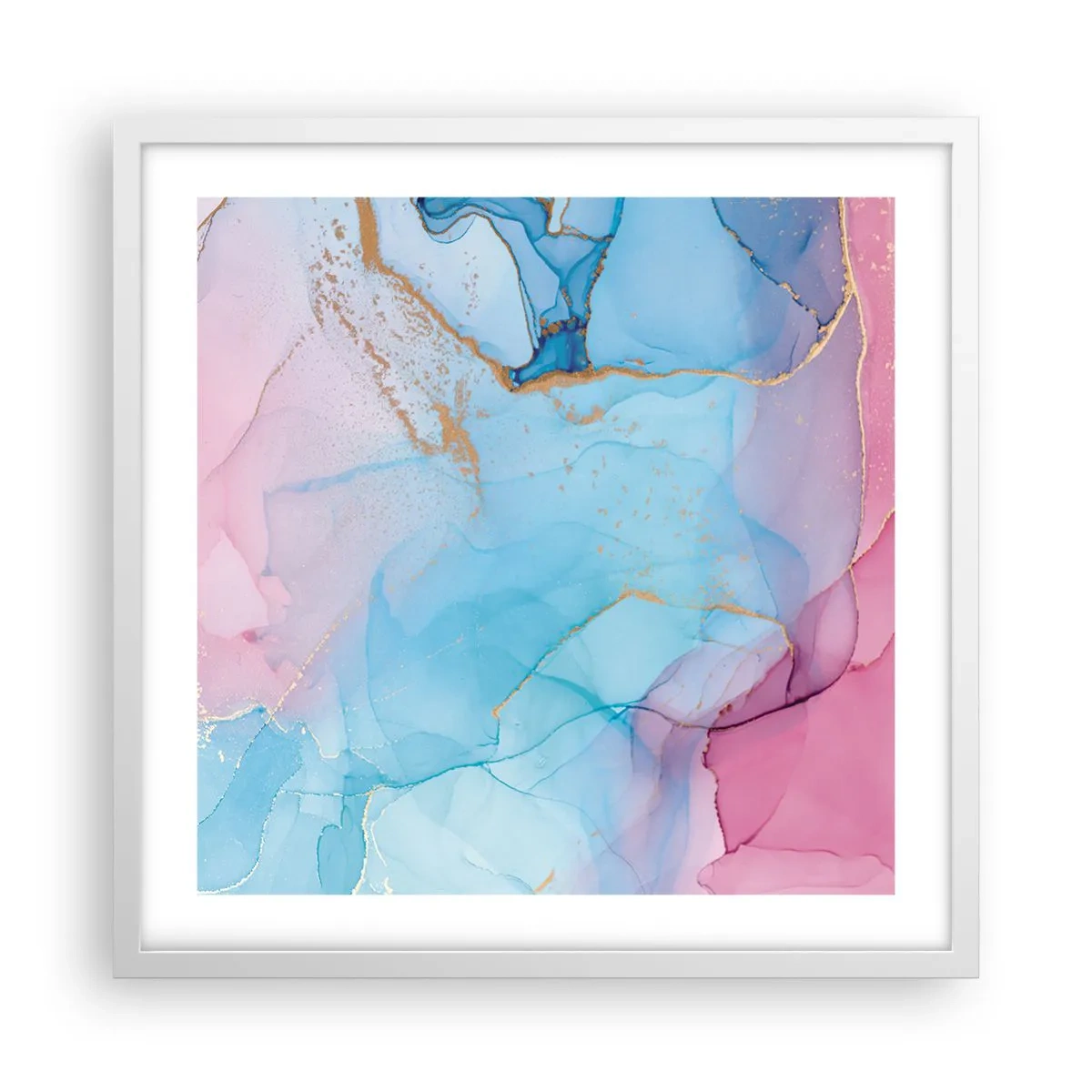Poster in einem weißen Rahmen - Begegnung und Durchdringung - 50x50 cm