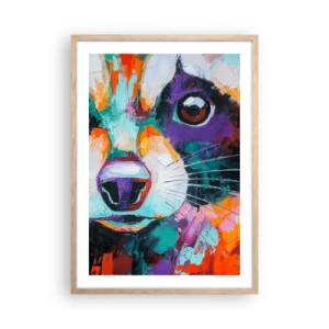 Poster in einem Rahmen aus heller Eiche - Nur gute Emotionen - 50x70 cm