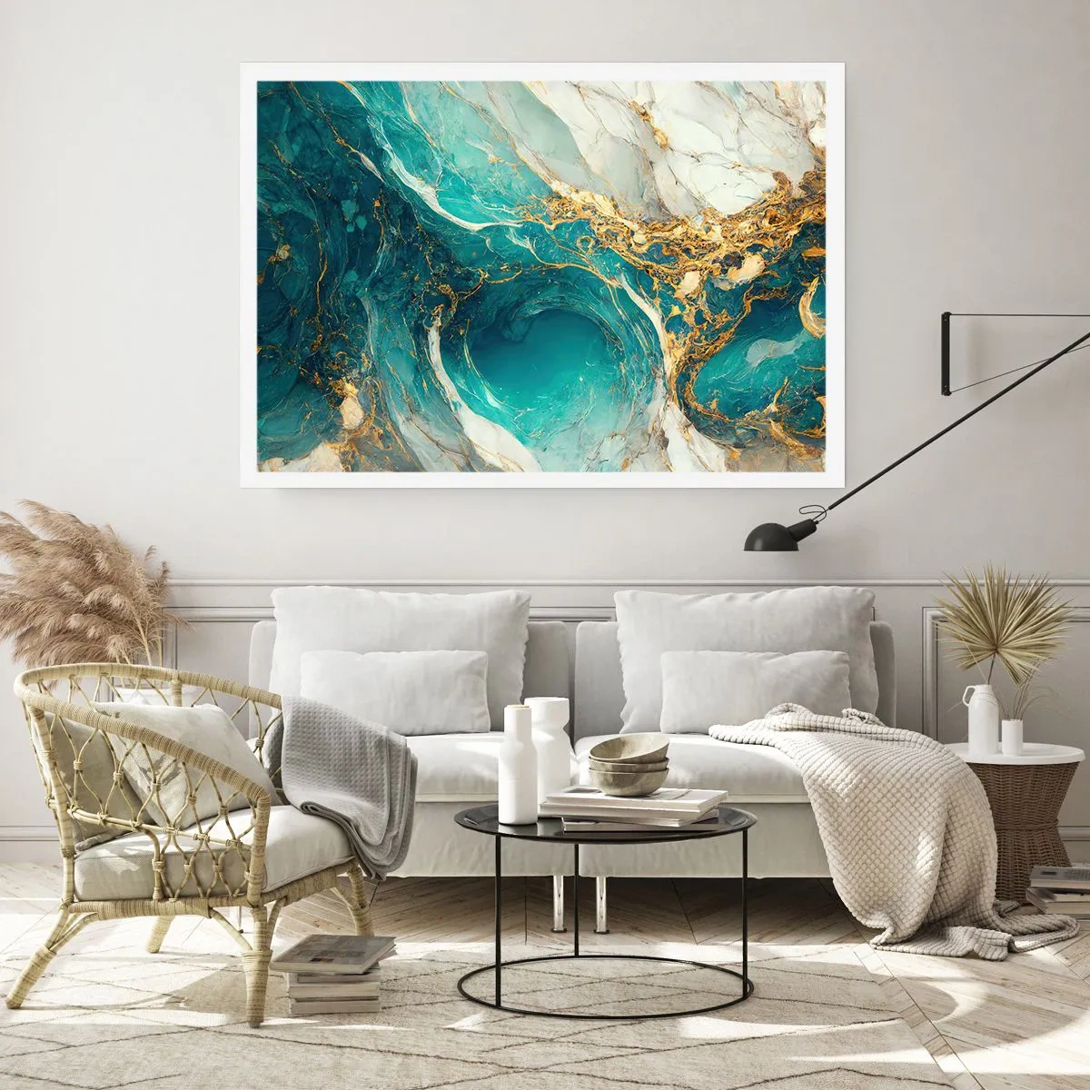 Poster - Komposition mit Goldadern - 40x30 cm