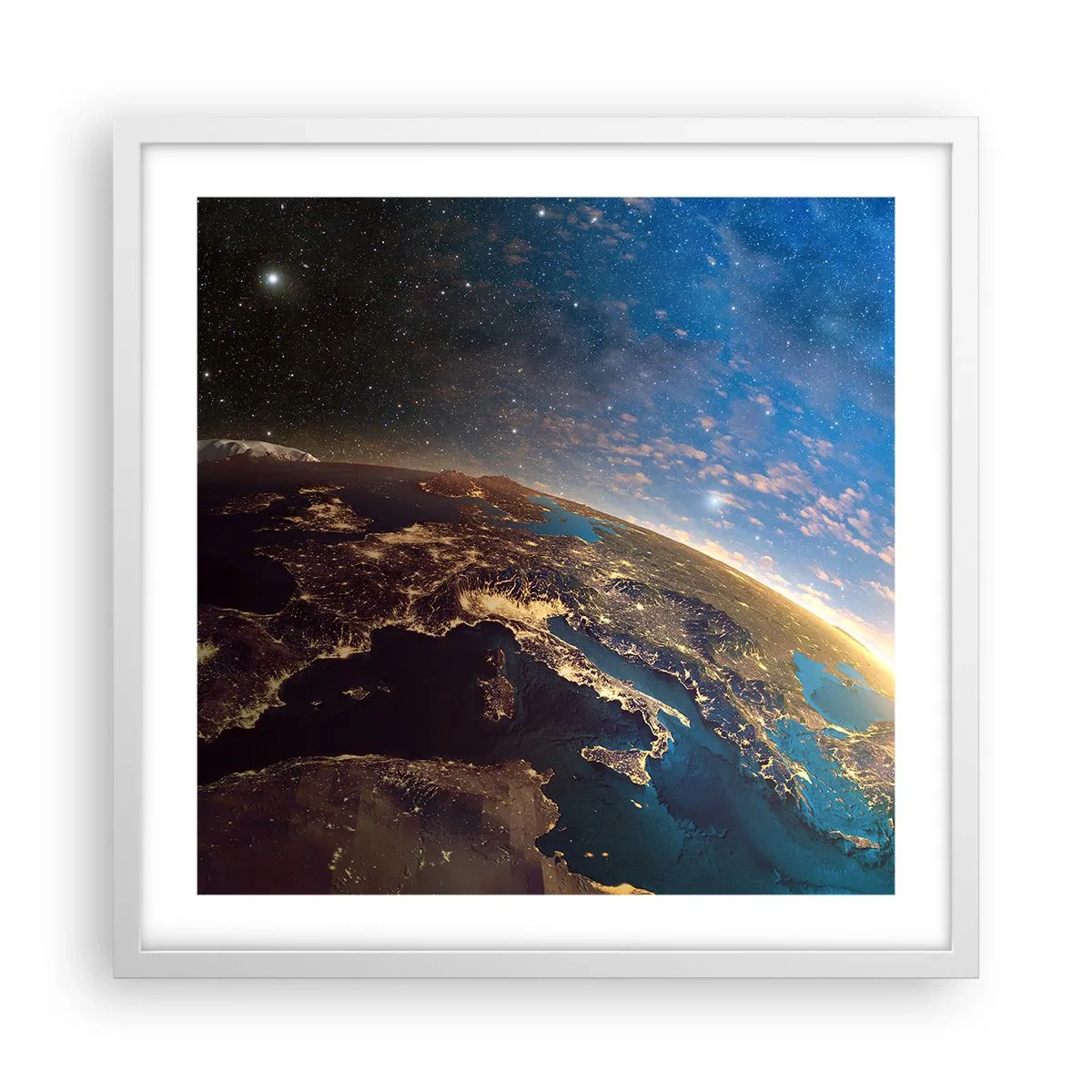Poster in einem weißen Rahmen - Schauen wir uns aus der Ferne an - 50x50 cm