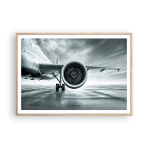 Poster in einem Rahmen aus heller Eiche - Die Macht ist da! - 100x70 cm