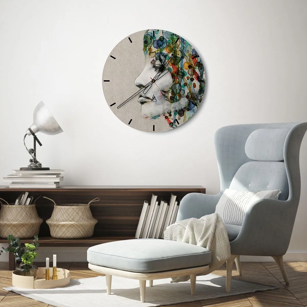 Wanduhr - Glasuhr - Sie tauchte aus dem Grau auf - 40x40 cm