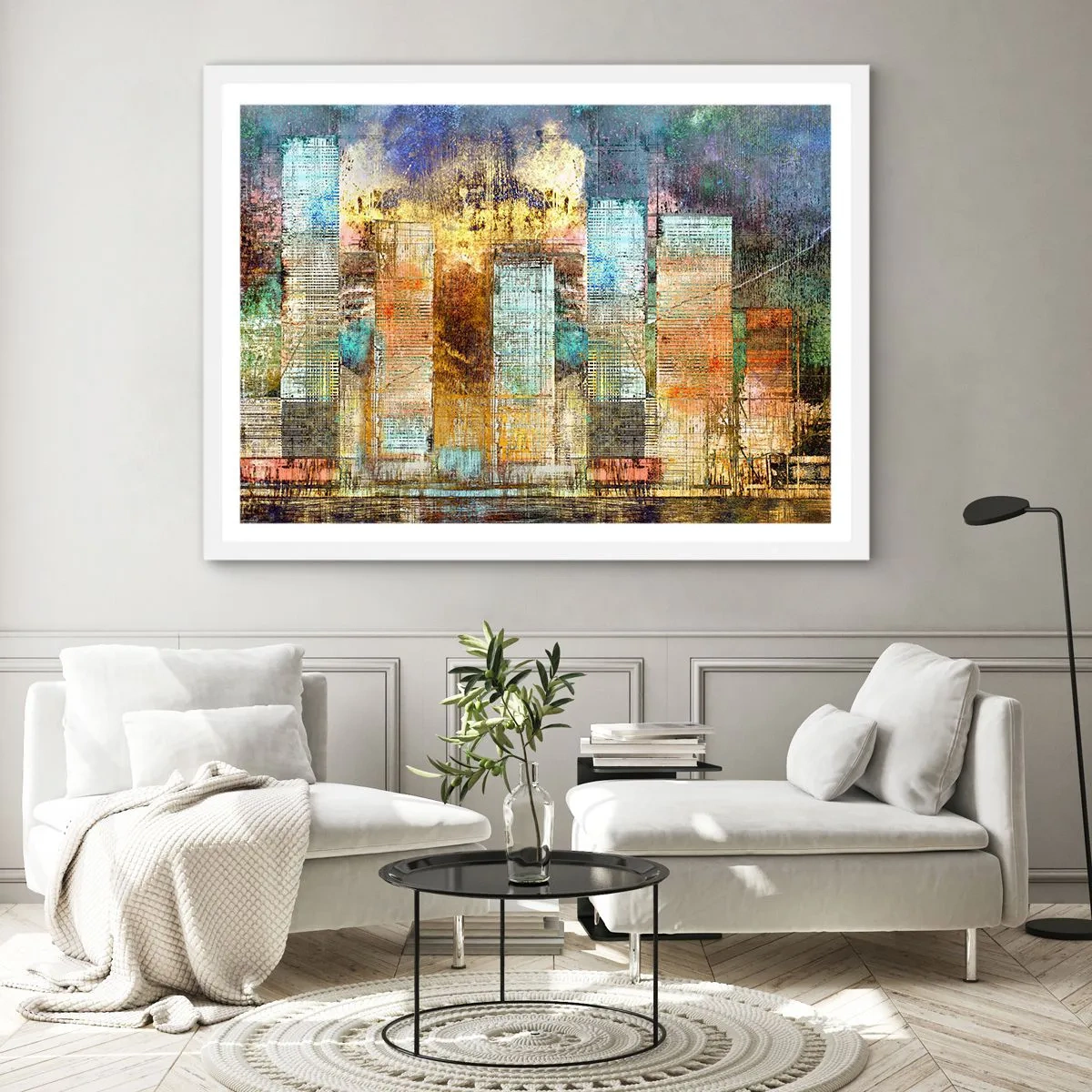 Poster in einem weißen Rahmen - Sonnige Metropole - 70x50 cm