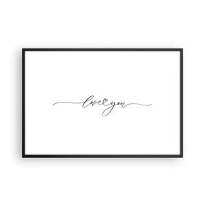 Poster in einem schwarzem Rahmen - Schwarz auf weiß - 91x61 cm