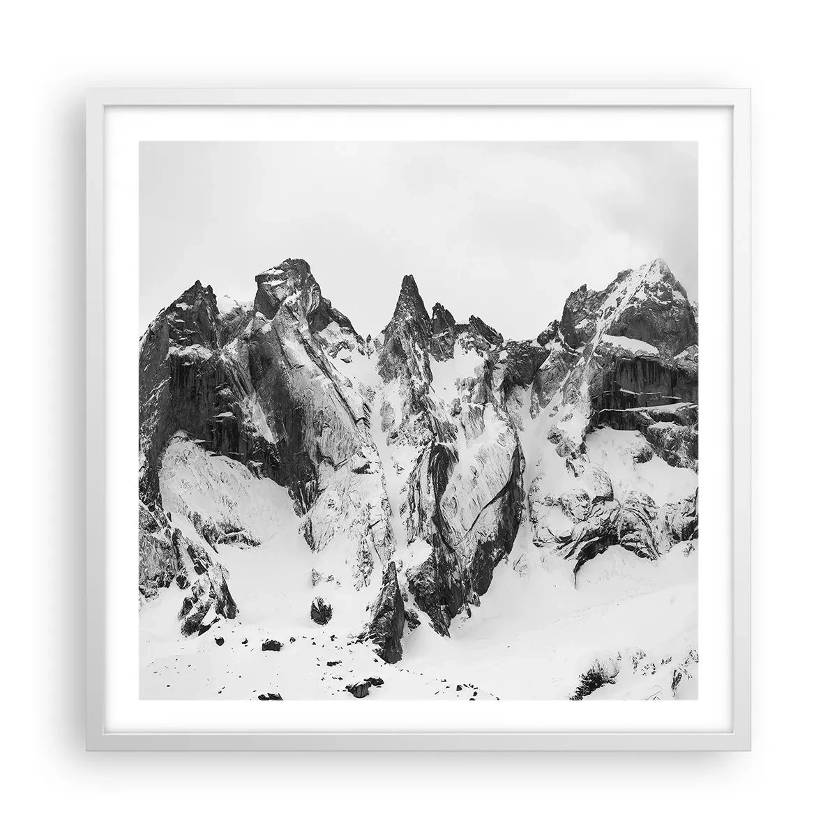 Poster in einem weißen Rahmen - Gefährlicher Granitgrat - 60x60 cm