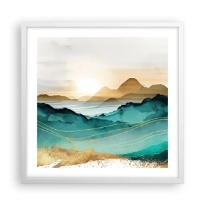 Poster in einem weißen Rahmen - Am Rande der Abstraktion – Landschaft - 50x50 cm