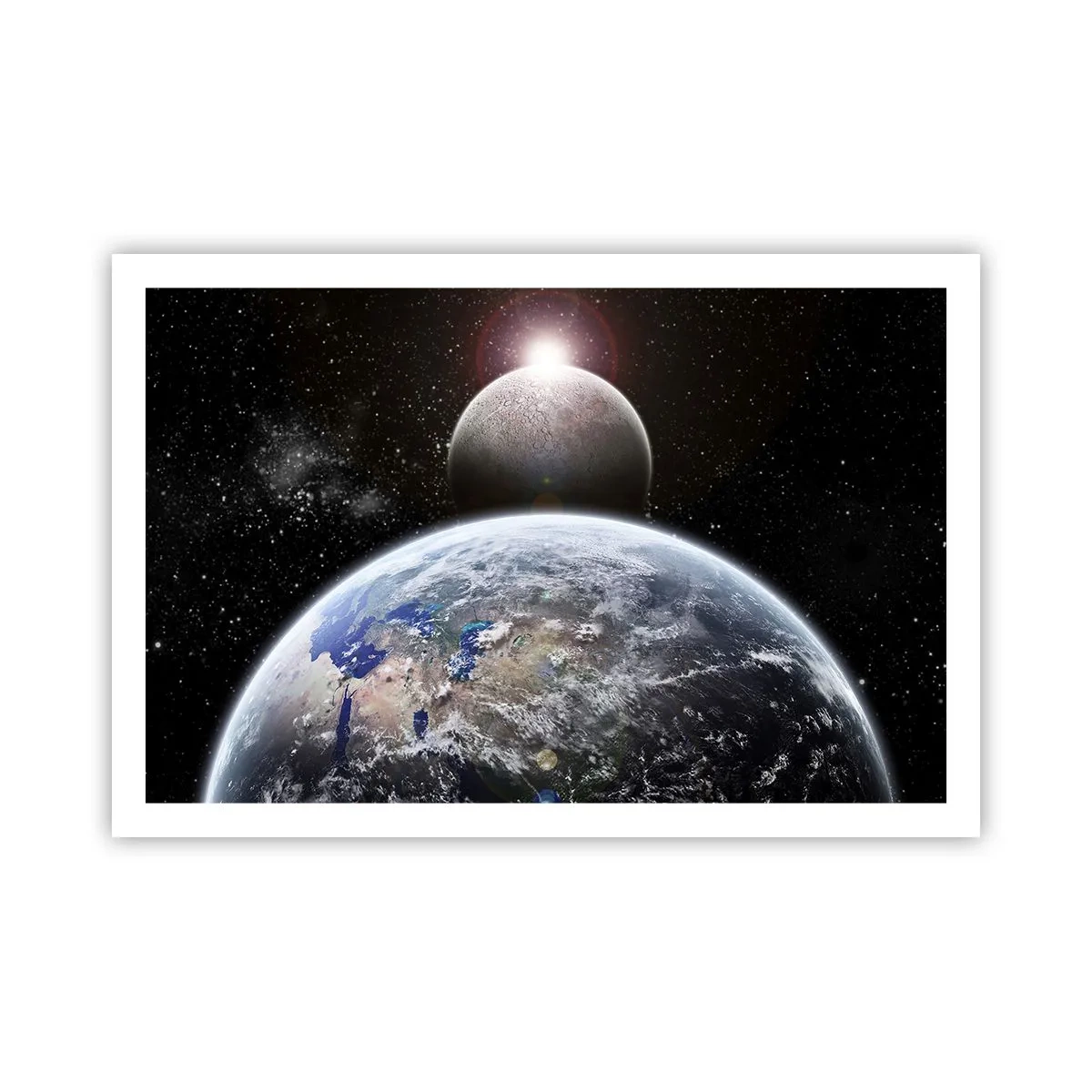 Poster - Weltraumlandschaft - Sonnenaufgang - 91x61 cm