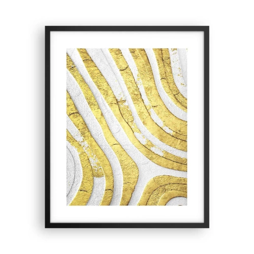 Poster in einem schwarzem Rahmen - Komposition in Weiß und Gold - 40x50 cm