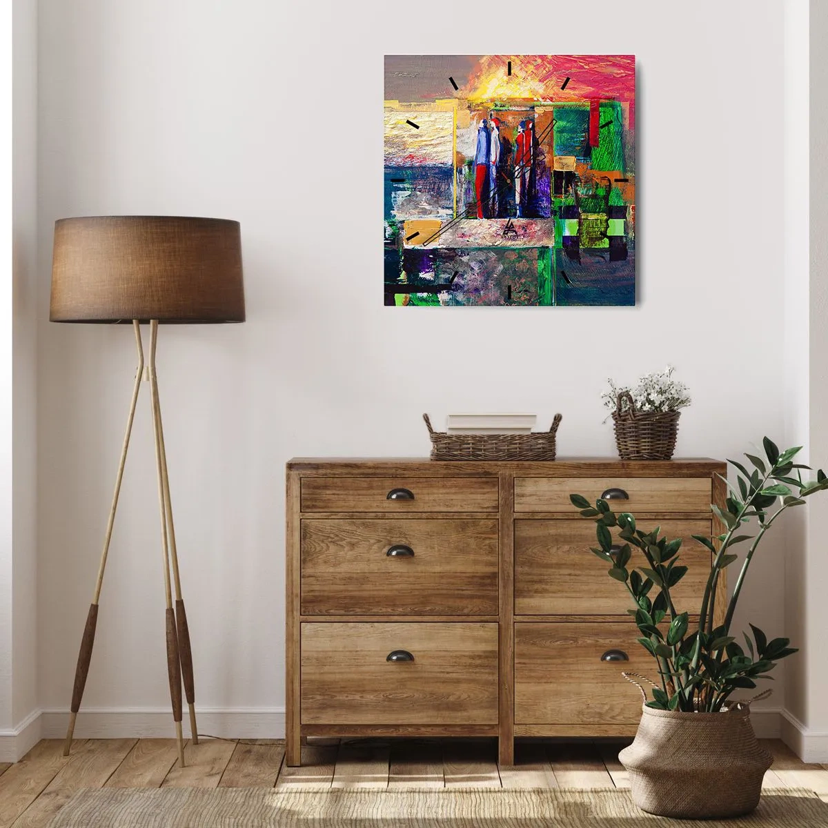 Wanduhr - Glasuhr - Beziehungen und Emotionen - 40x40 cm