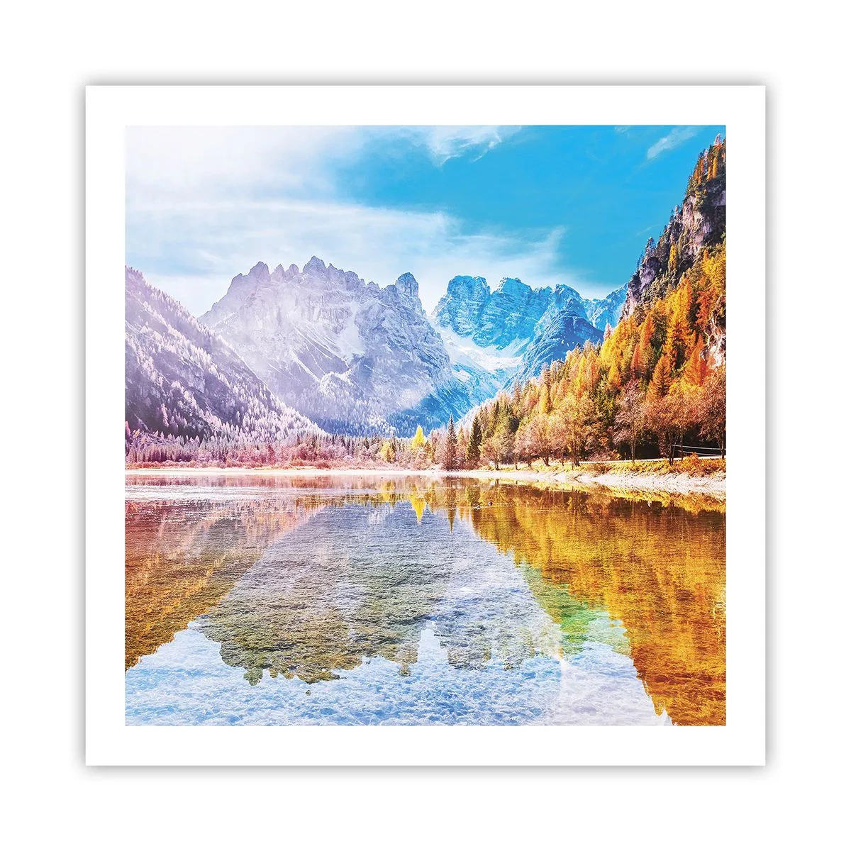 Poster - Und in den Bergen ist es schon Herbst - 60x60 cm