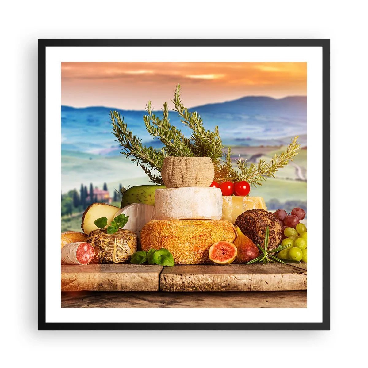 Poster in einem schwarzem Rahmen - Die italienische Lebensfreude - 60x60 cm