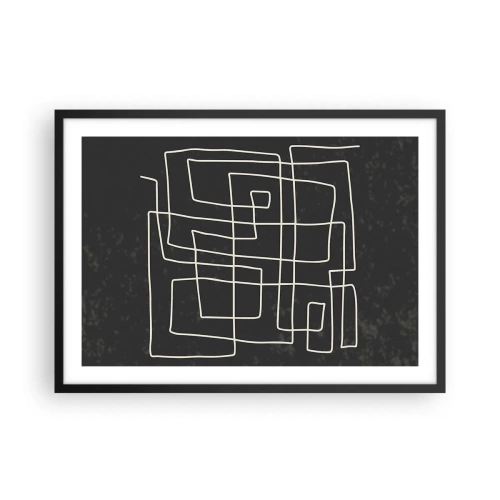 Poster in einem schwarzem Rahmen - Abstraktes geometrisches Muster auf dunklem Hintergrund - 70x50cm - Nicht so einfach - Moderne Wanddekoration für Wohnzimmer und Schlafzimmer ARTTOR