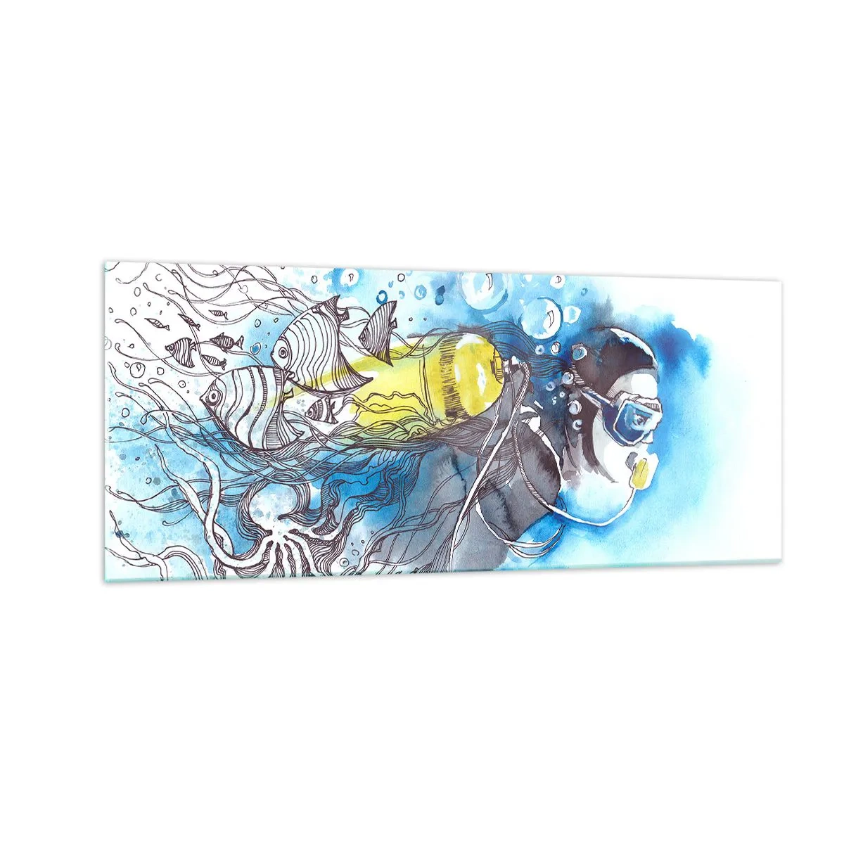 Glasbild - Bild auf glas - Tolles Blau - 100x40 cm