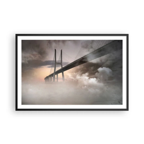 Poster in einem schwarzem Rahmen - Auf dem Fluss, den es nicht gibt - 91x61 cm