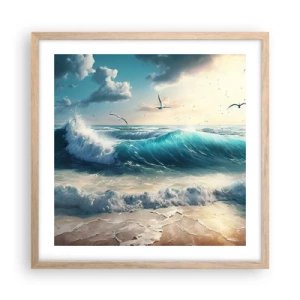 Poster in einem Rahmen aus heller Eiche - Es summt nur für dich - 50x50 cm