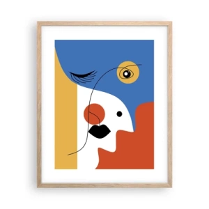 Poster in einem Rahmen aus heller Eiche - Dekonstruiertes Porträt - 40x50 cm