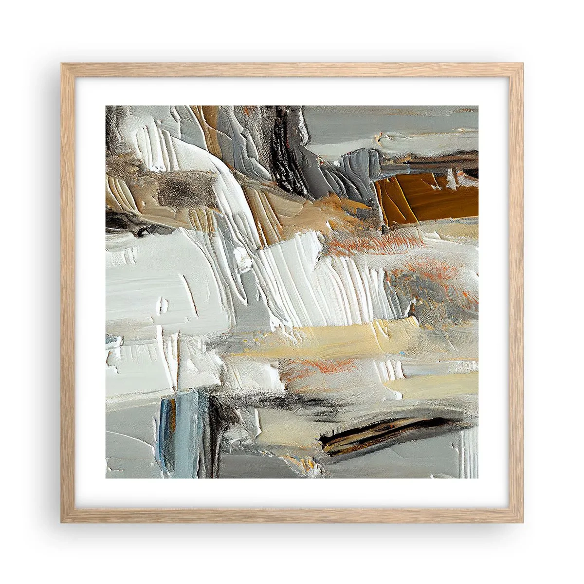 Poster in einem Rahmen aus heller Eiche - Bunte Schichten - 50x50 cm