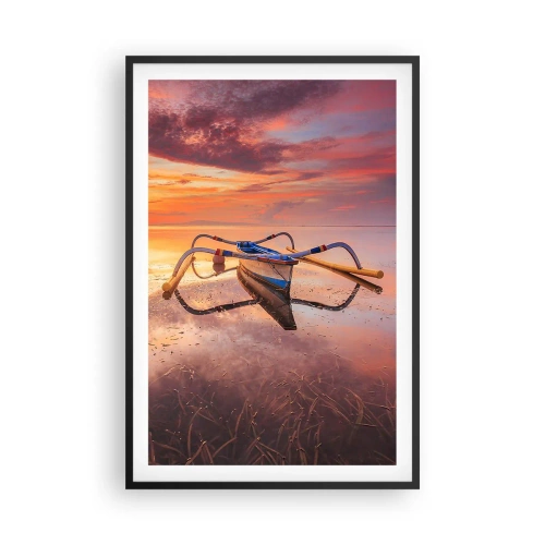 Poster in einem schwarzem Rahmen - Die Ruhe eines tropischen Abends - 61x91 cm