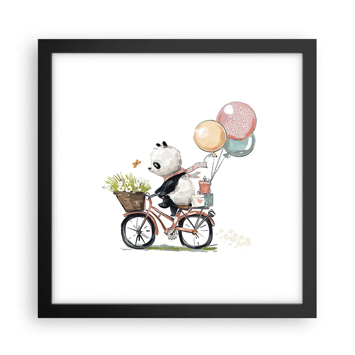 Poster in einem schwarzem Rahmen - Glücklicher Tag - 30x30 cm