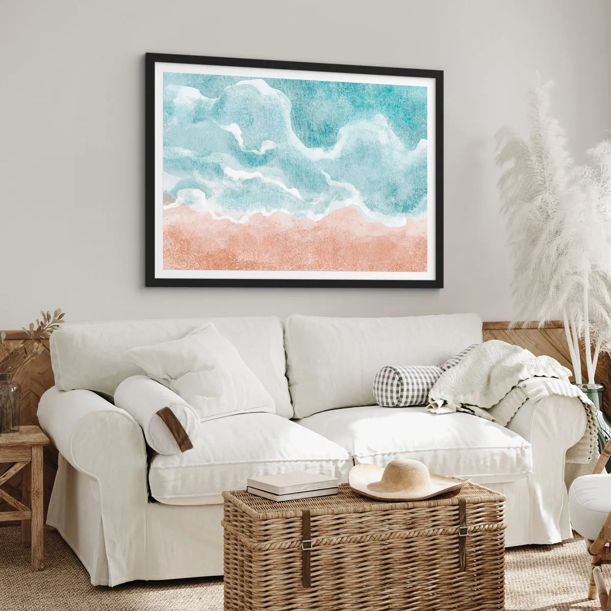 Poster in einem schwarzem Rahmen - Cloud-Abstraktion - 50x40 cm