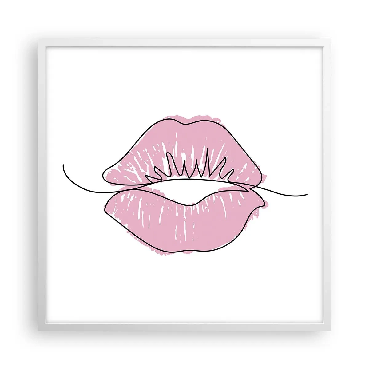 Poster in einem weißen Rahmen - Bereit zum Küssen? - 60x60 cm
