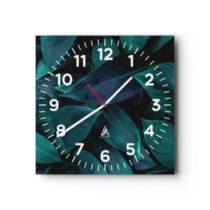 Wanduhr - Glasuhr - Grün in sich selbst - 30x30 cm