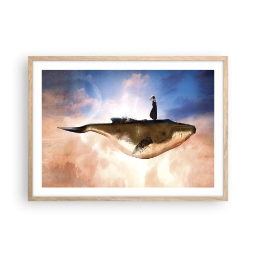 Poster in einem Rahmen aus heller Eiche - Eine echte Reise - 70x50 cm
