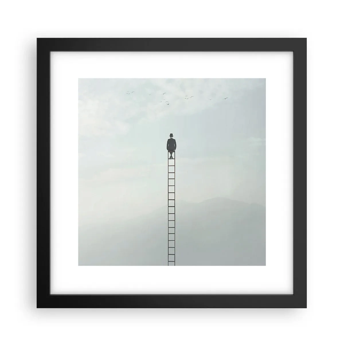 Poster in einem schwarzem Rahmen - Erhebe dich darüber! - 30x30 cm