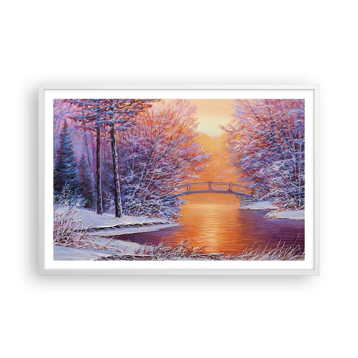 Poster in einem weißen Rahmen - Treffen wir uns hier - 91x61 cm