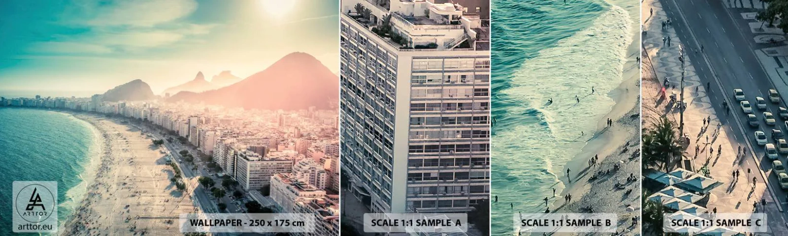 Fototapetenmuster Standard Eco - Ewiger Urlaub in Rio - Küste, Rio de Janeiro, Strand - 100x30 cm