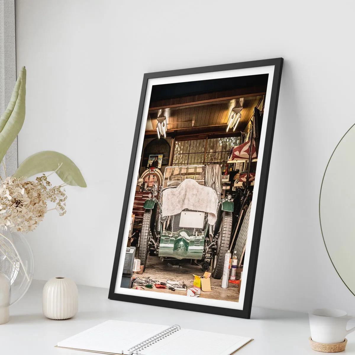 Poster in einem schwarzem Rahmen - Zurück in die Vergangenheit - 61x91 cm