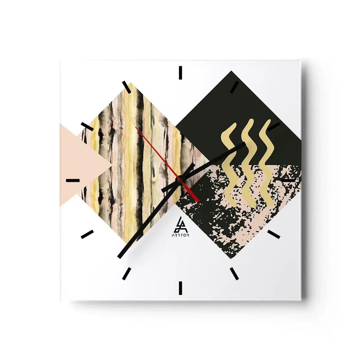 Wanduhr - Glasuhr - Es ist nicht so einfach - 40x40 cm