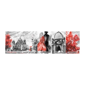 Fototapetenmuster Standard Eco - Berliner Treffen - Stadt, Malerei, Die Architektur - 100x30 cm