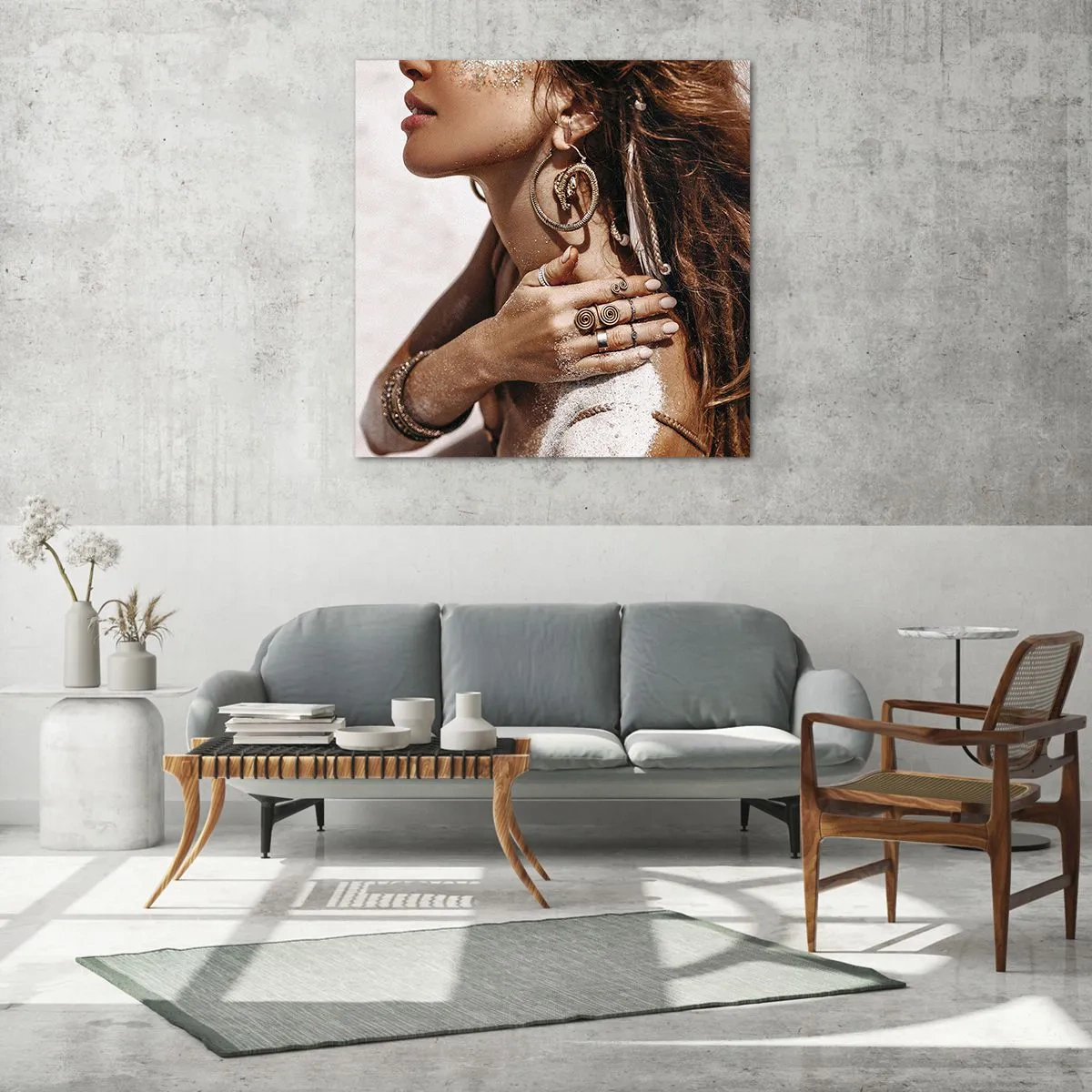 Glasbild - Bild auf glas - Königin des wilden Strandes - 40x40 cm