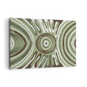Bild auf Leinwand - Leinwandbild - Abstrakte Muster in Grün- und Brauntönen - 120x80cm - Explosion von Emotionen - Moderne Wanddekoration für Wohnzimmer und Schlafzimmer ARTTOR