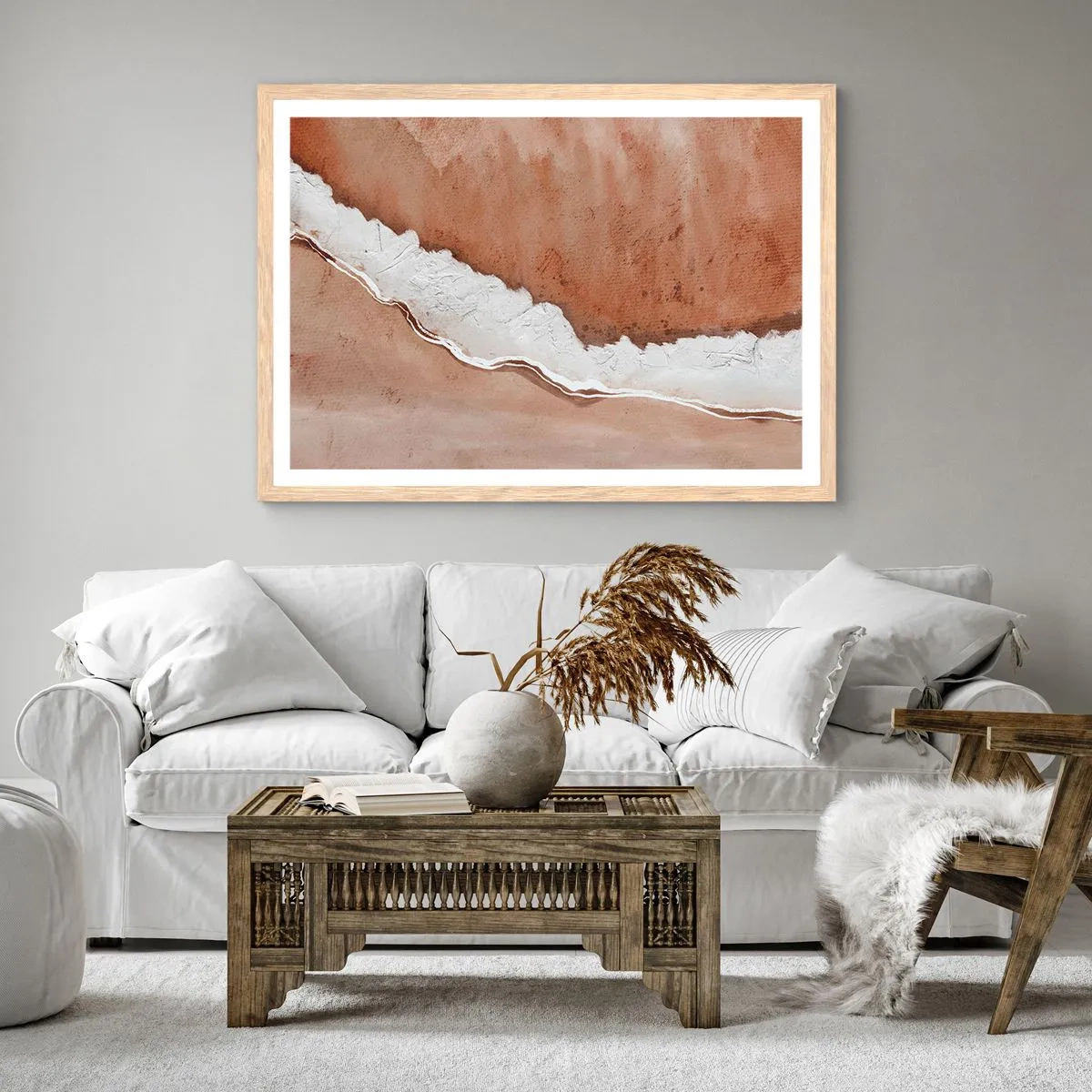 Poster in einem Rahmen aus heller Eiche - In Farben der Erde - 100x70 cm