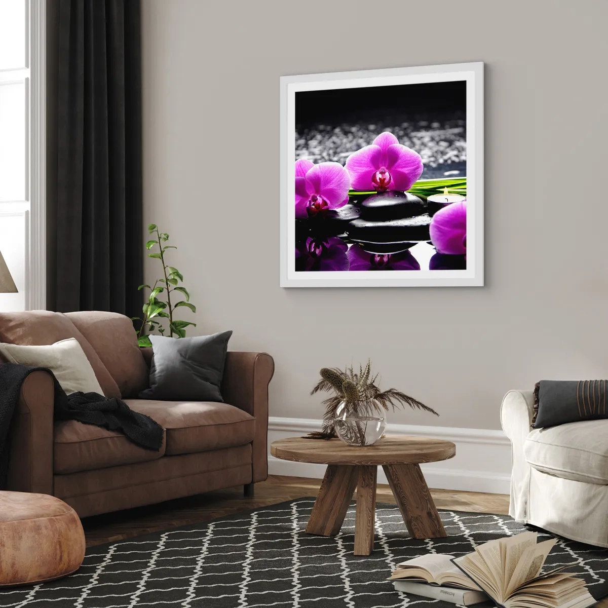 Poster in einem weißen Rahmen - In Ruhe ertrinken - 40x40 cm