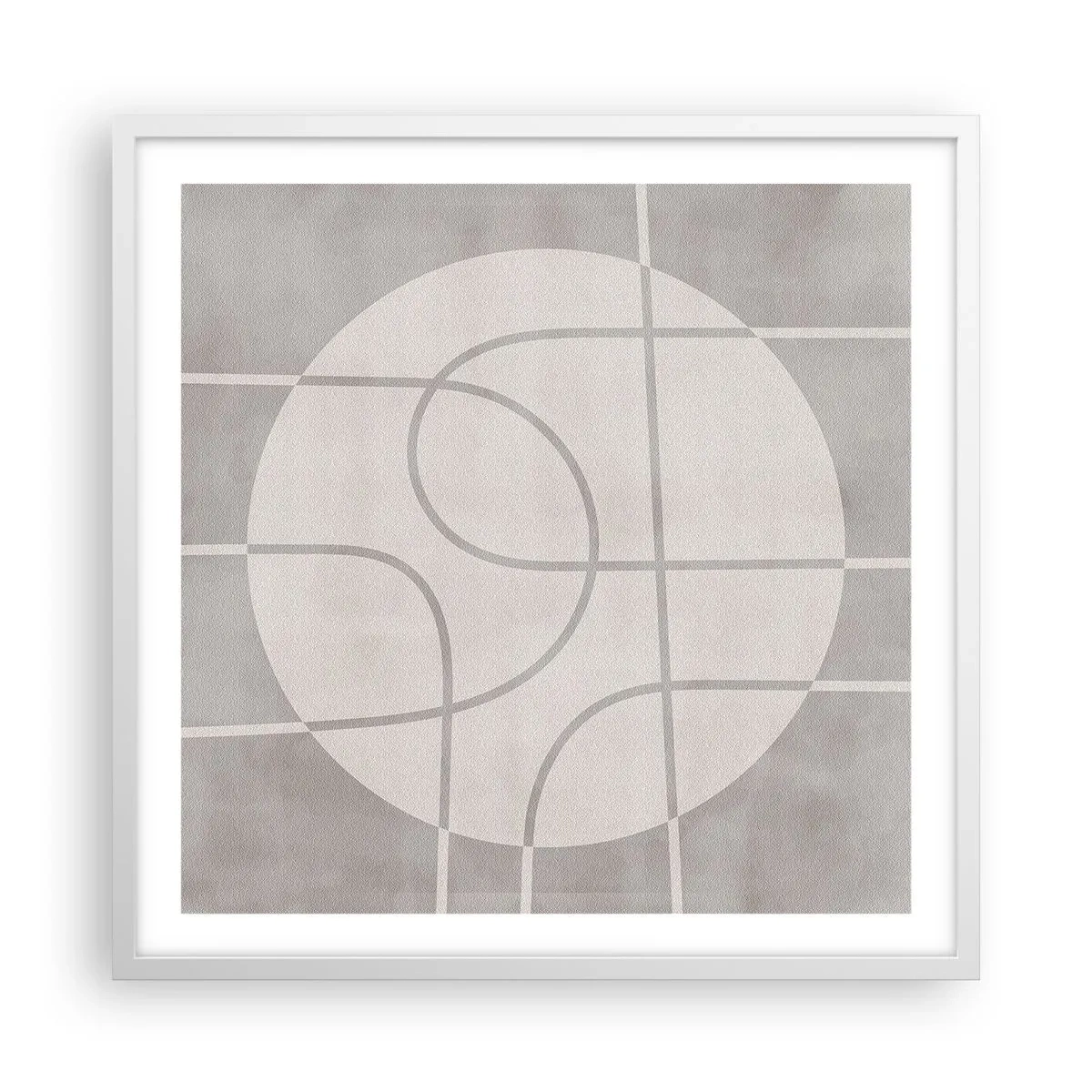 Poster in einem weißen Rahmen - Kreisförmig und geradeaus - 60x60 cm