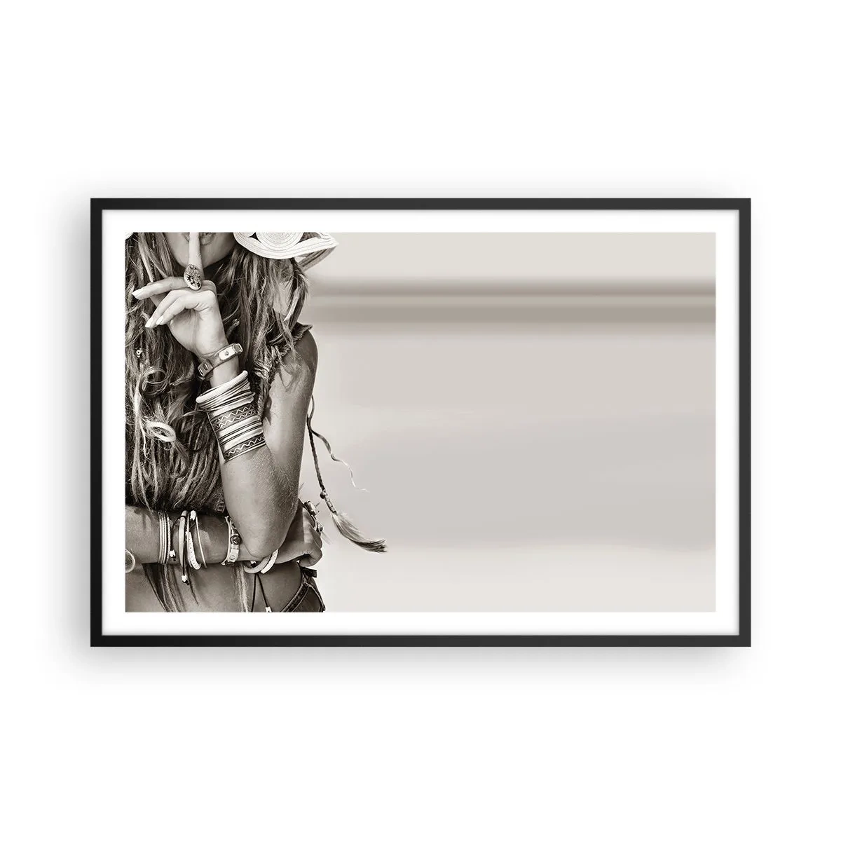 Poster in einem schwarzem Rahmen - Wieso ein Mädchen - 91x61 cm